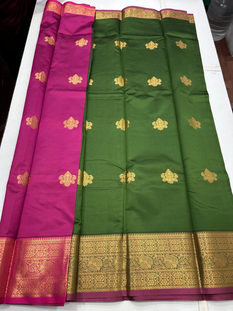 Semi Silk Butta Leechi Saree (2630B)