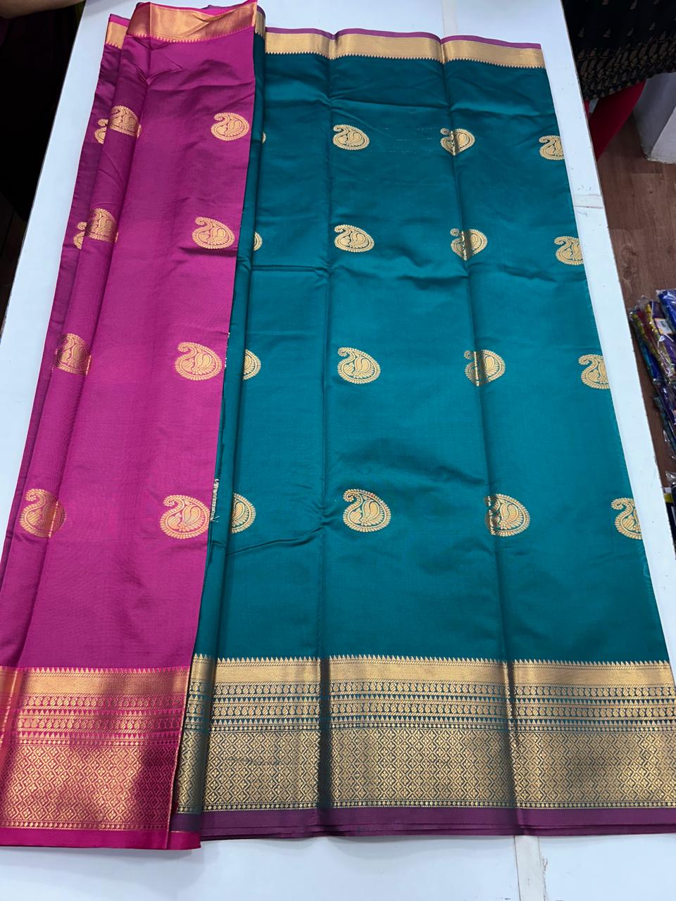 Semi Silk Butta Leechi Saree (2630B)
