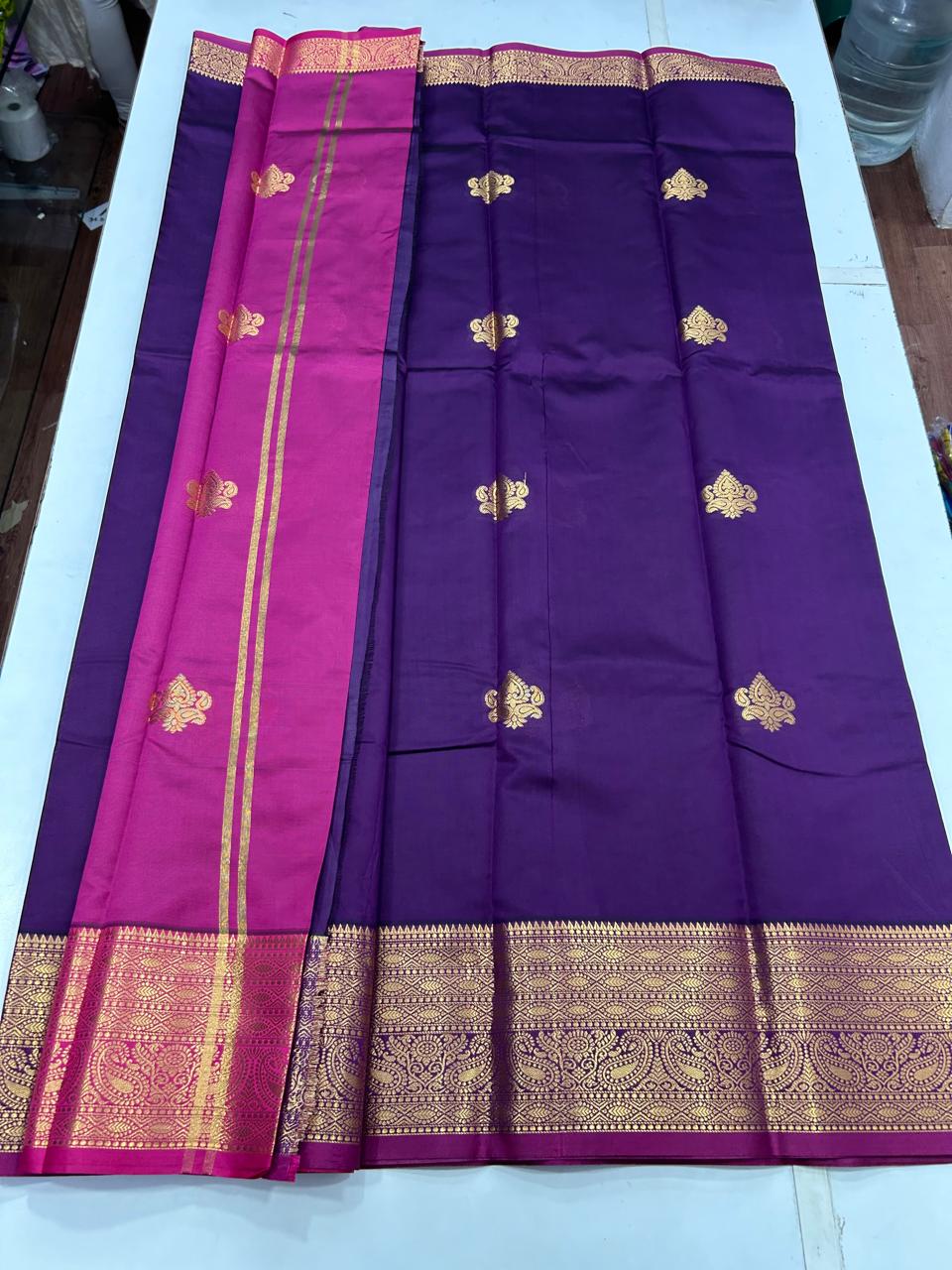 Semi Silk Butta Leechi Saree (2630B)
