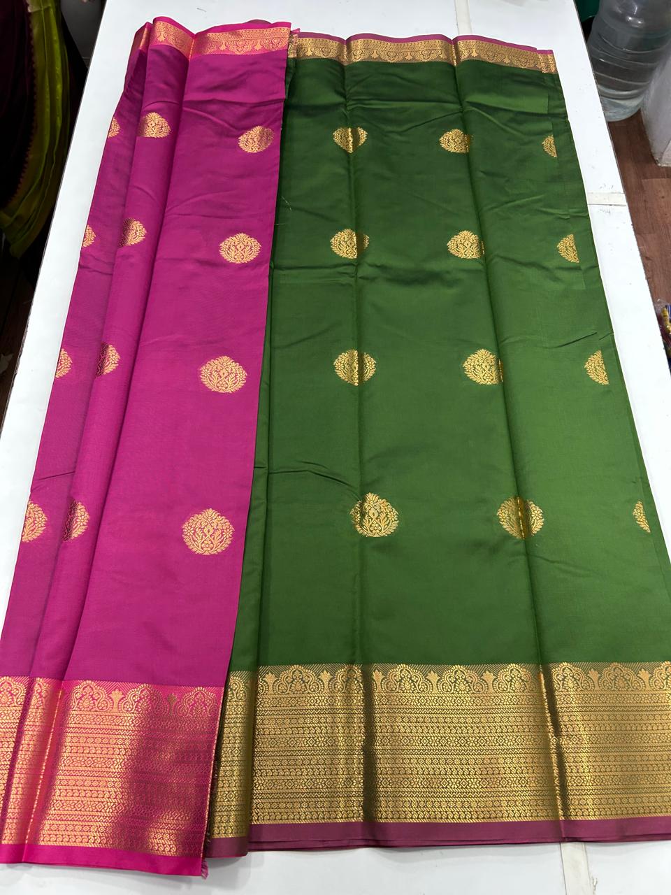 Semi Silk Butta Leechi Saree (2630B)