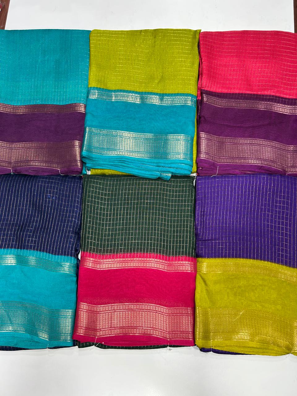 Fancy Georgette Jari Checks Saree (2651)