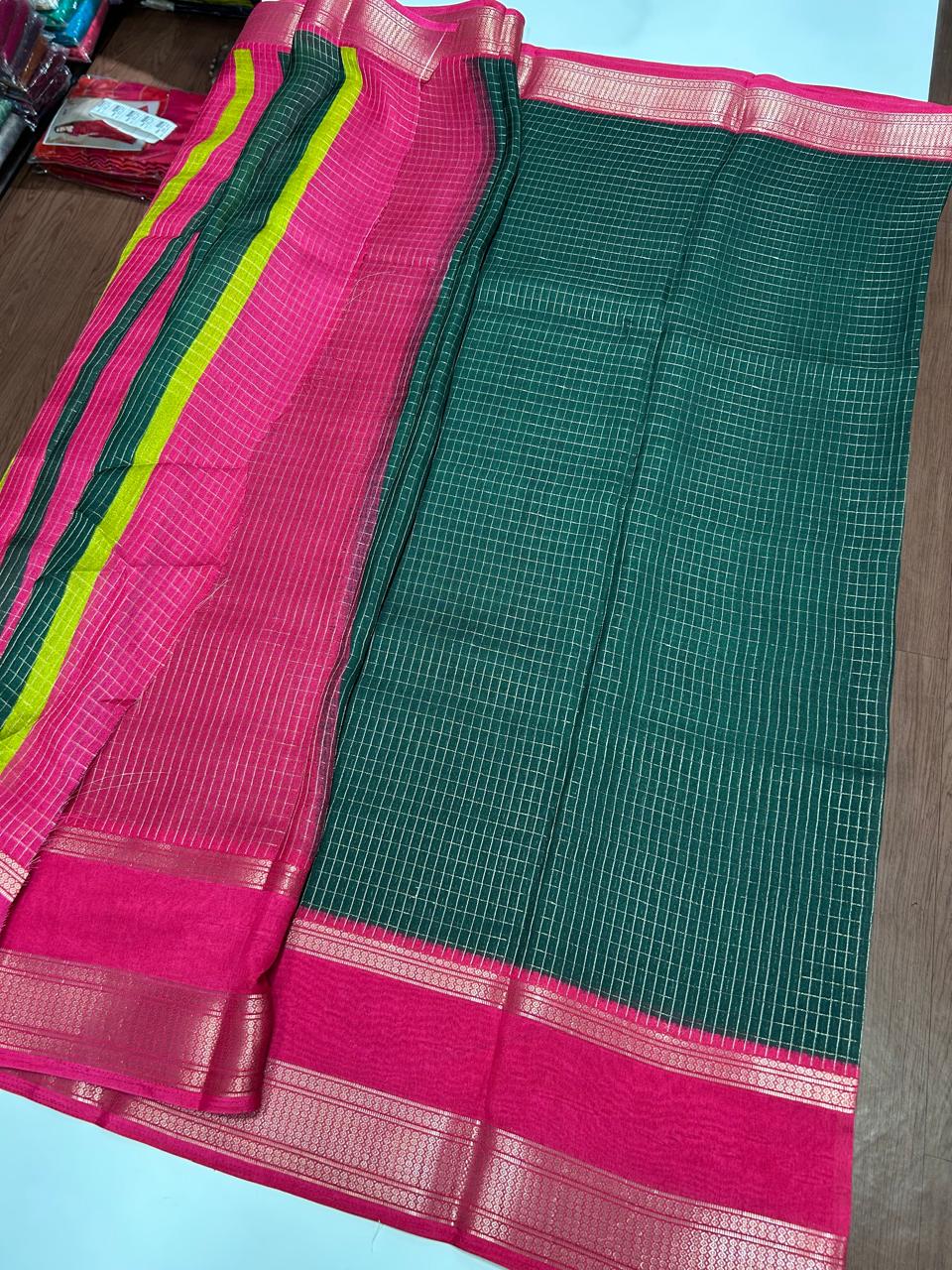 Fancy Georgette Jari Checks Saree (2651)