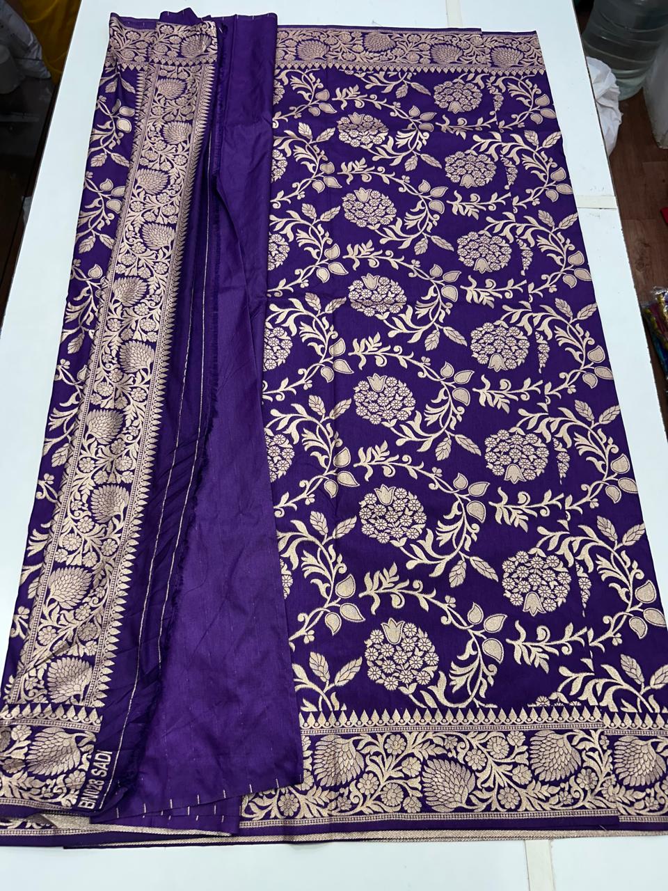 Raw Silk Jal Design Saree (2631)