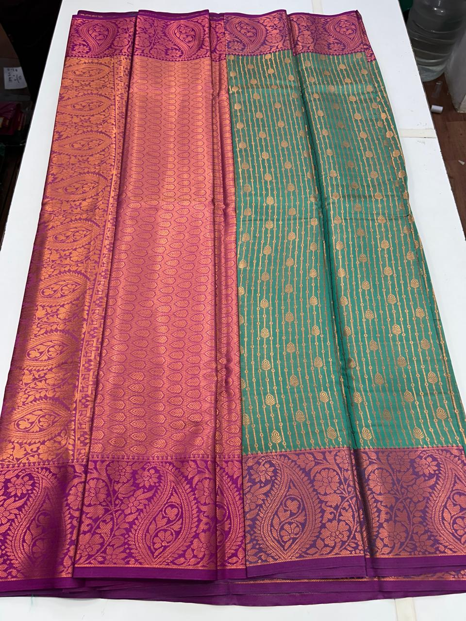 Semi Silk Border Saree (2528A)