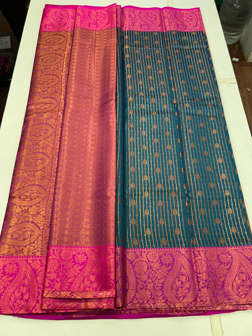 Semi Silk Border Saree (2528A)