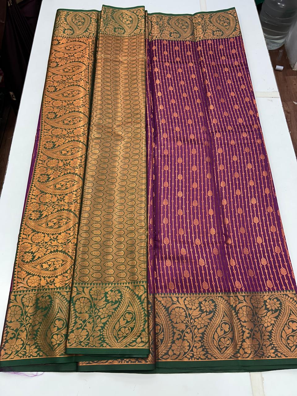 Semi Silk Border Saree (2528A)