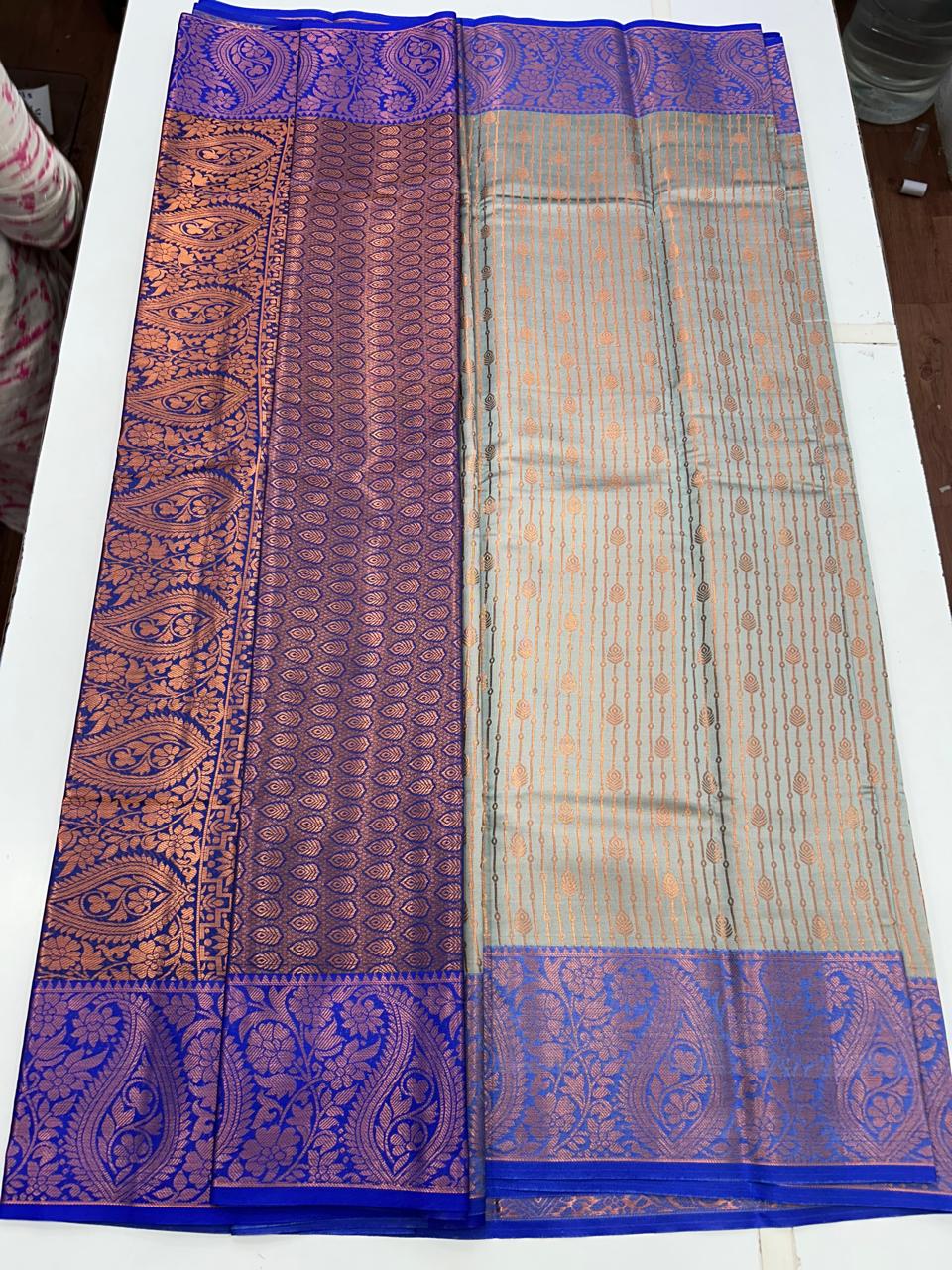 Semi Silk Border Saree (2528A)