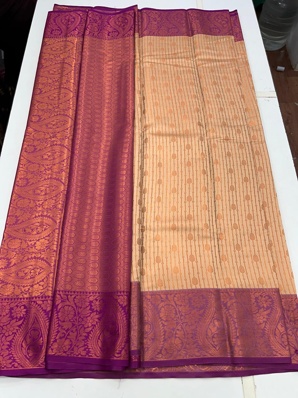 Semi Silk Border Saree (2528A)