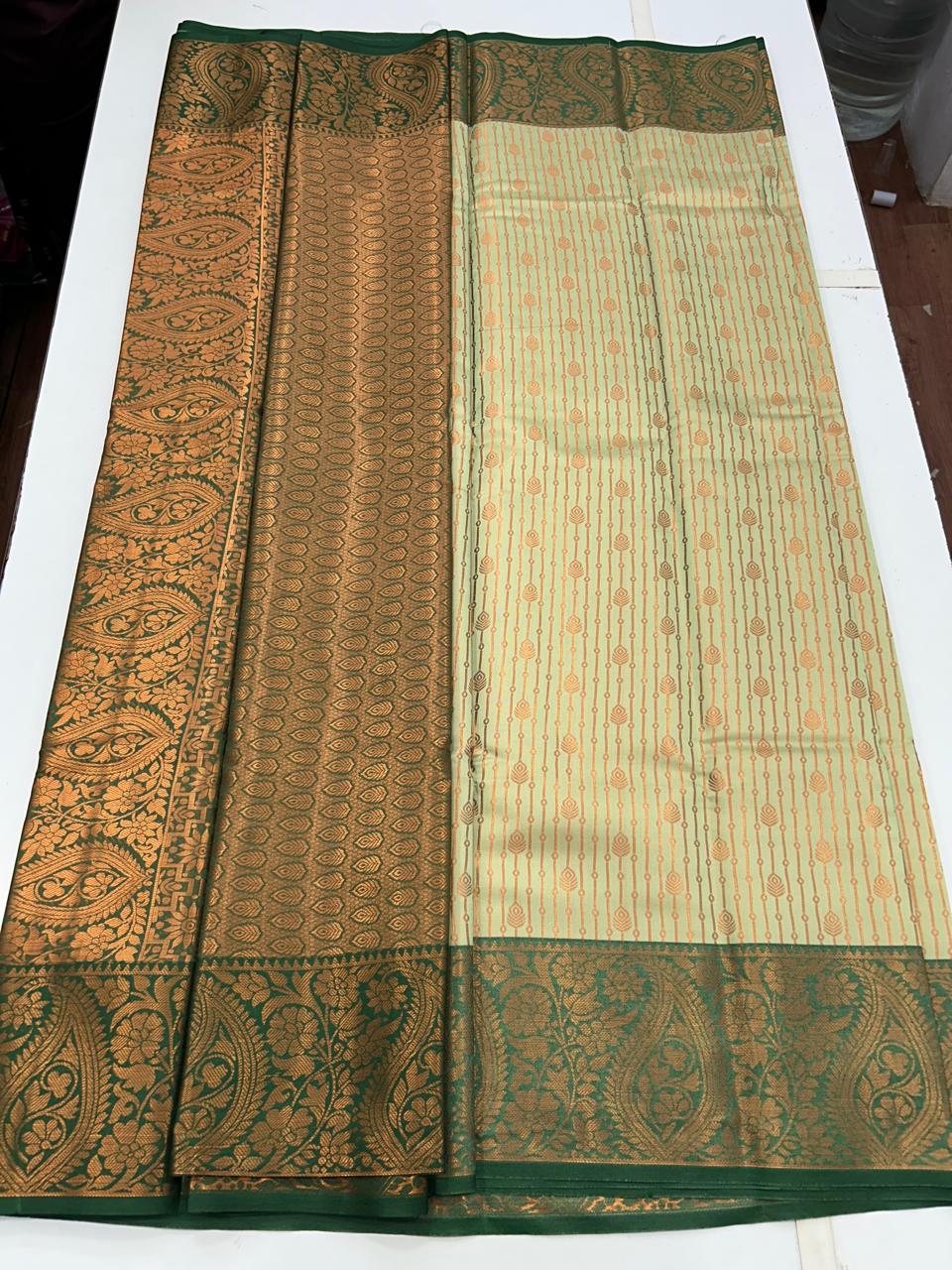 Semi Silk Border Saree (2528A)