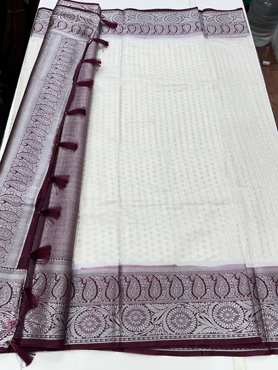 Cotton Silk Border Saree (2596)