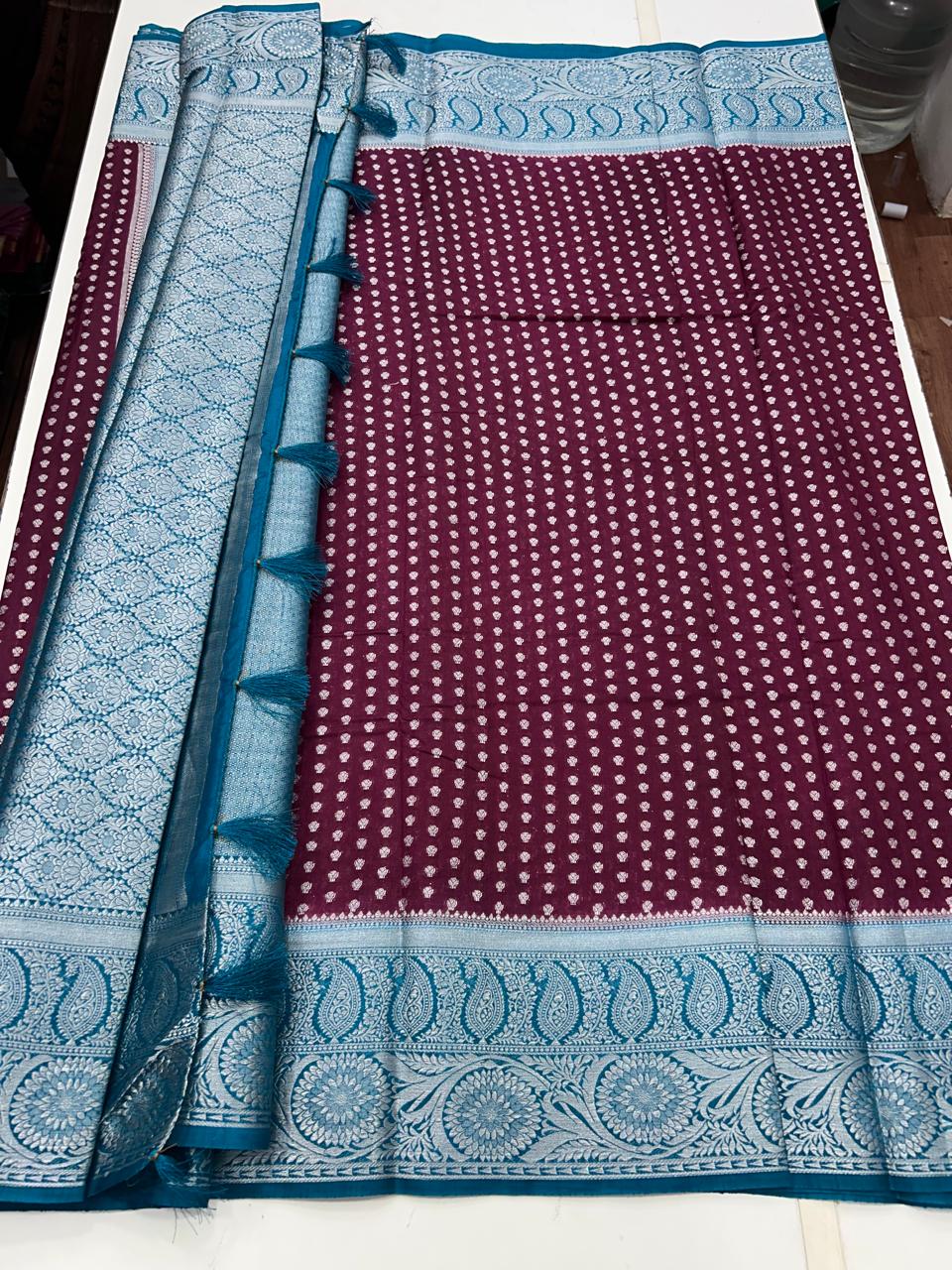 Cotton Silk Border Saree (2596)