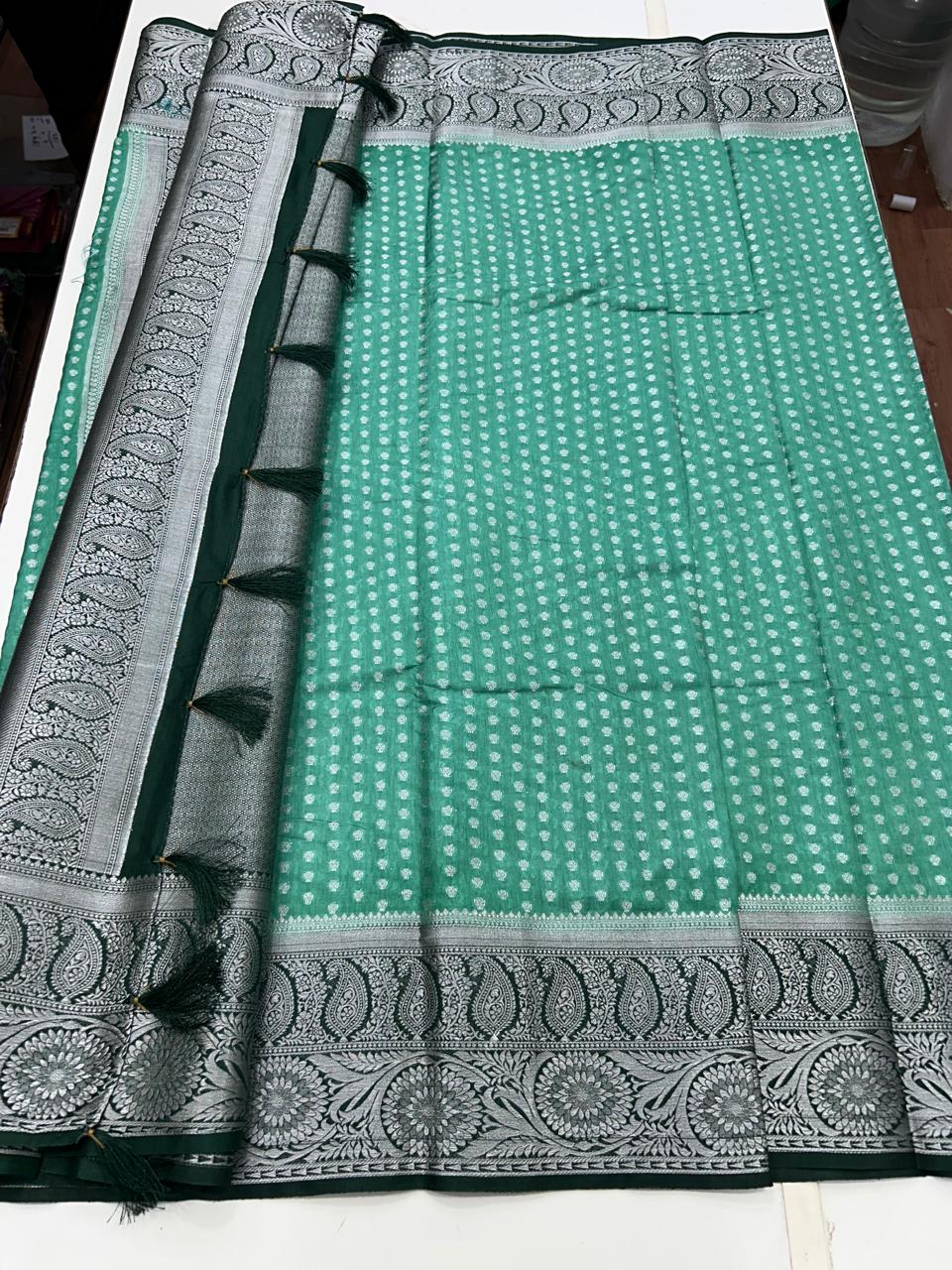 Cotton Silk Border Saree (2596)
