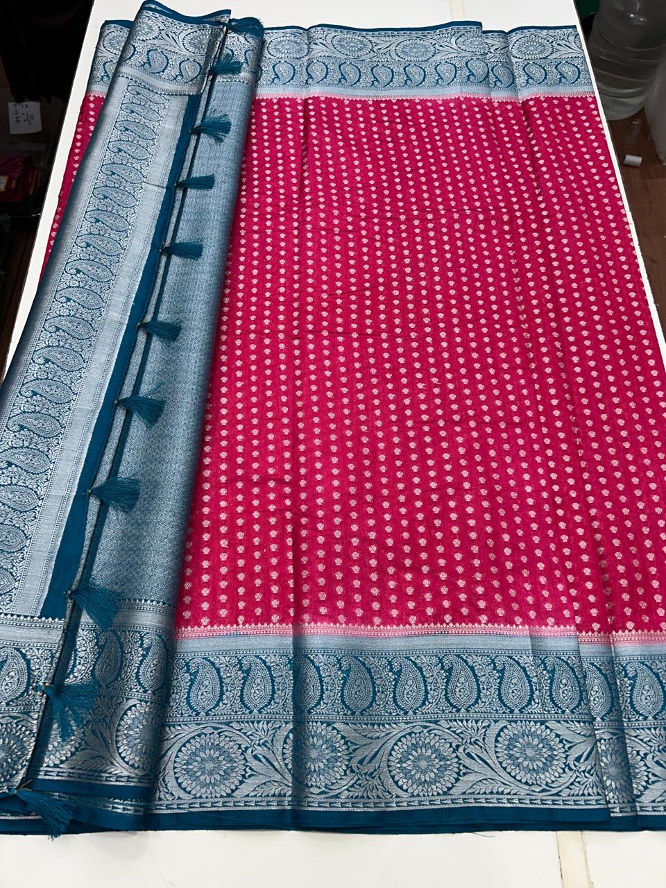 Cotton Silk Border Saree (2596)