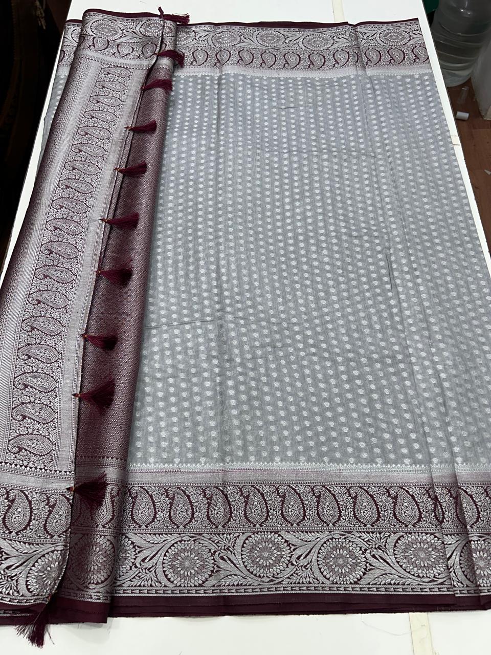 Cotton Silk Border Saree (2596)