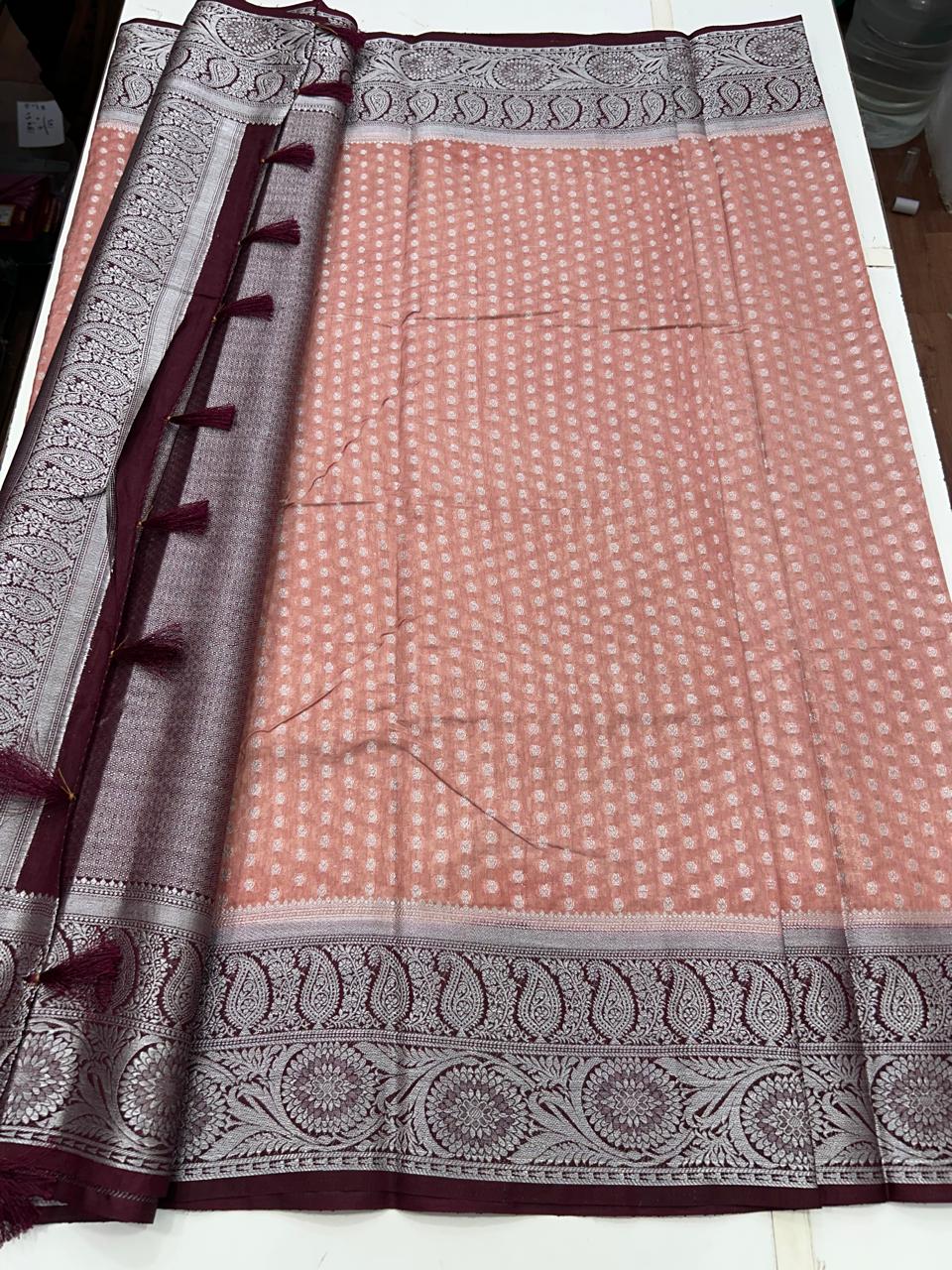 Cotton Silk Border Saree (2596)
