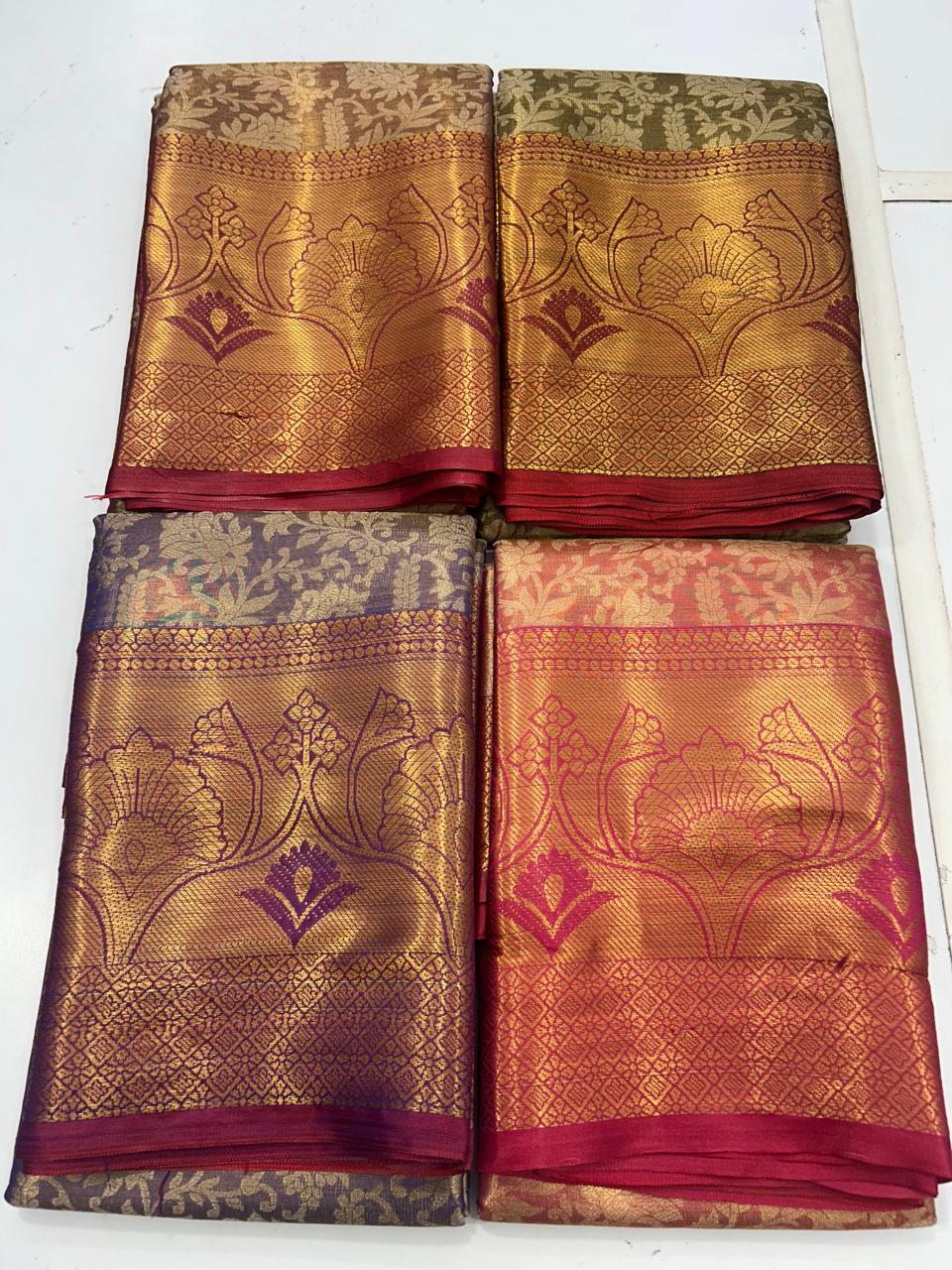 Semi Silk Tissue Jari Brocket Saree (2708A)