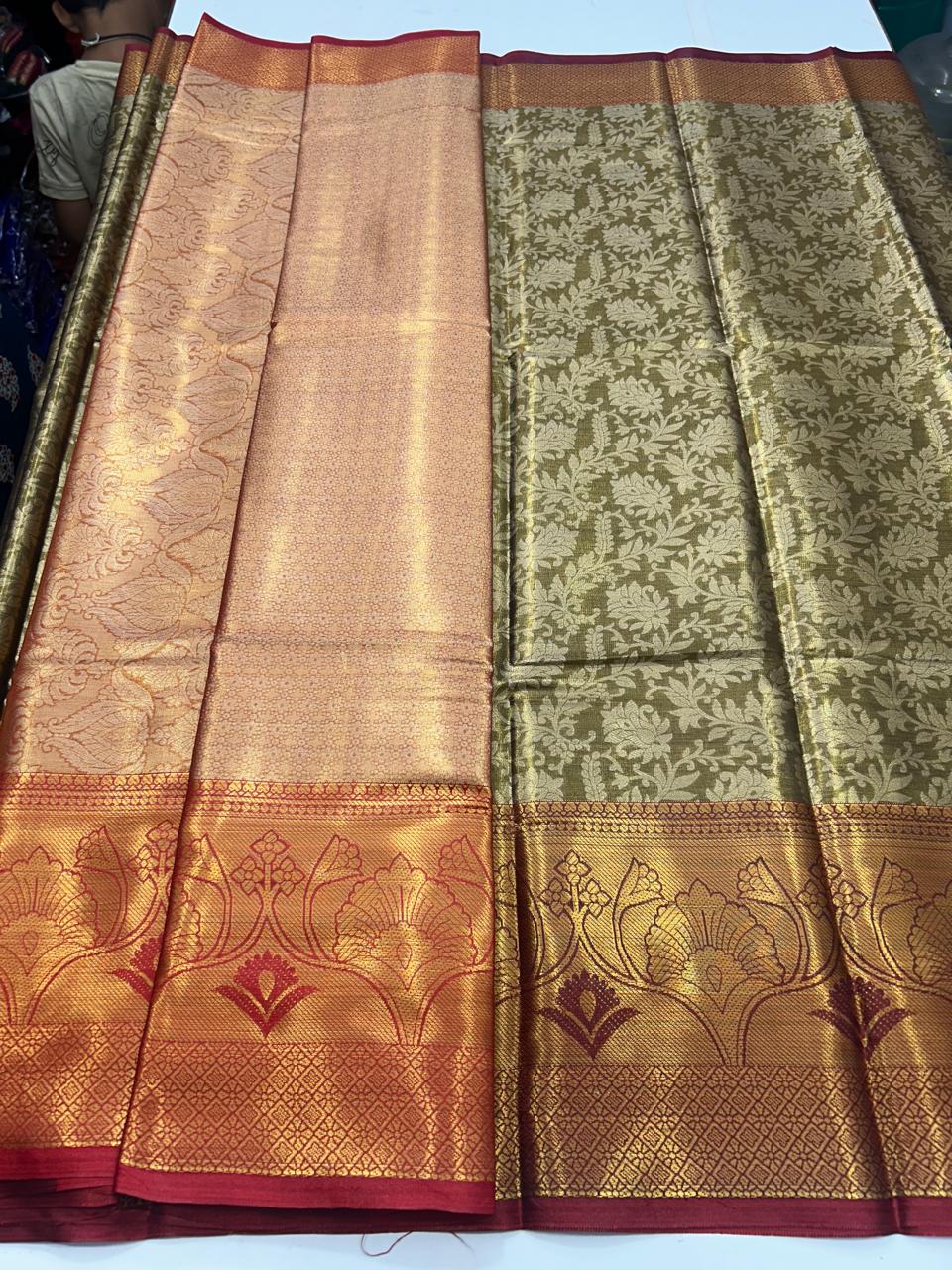 Semi Silk Tissue Jari Brocket Saree (2708A)