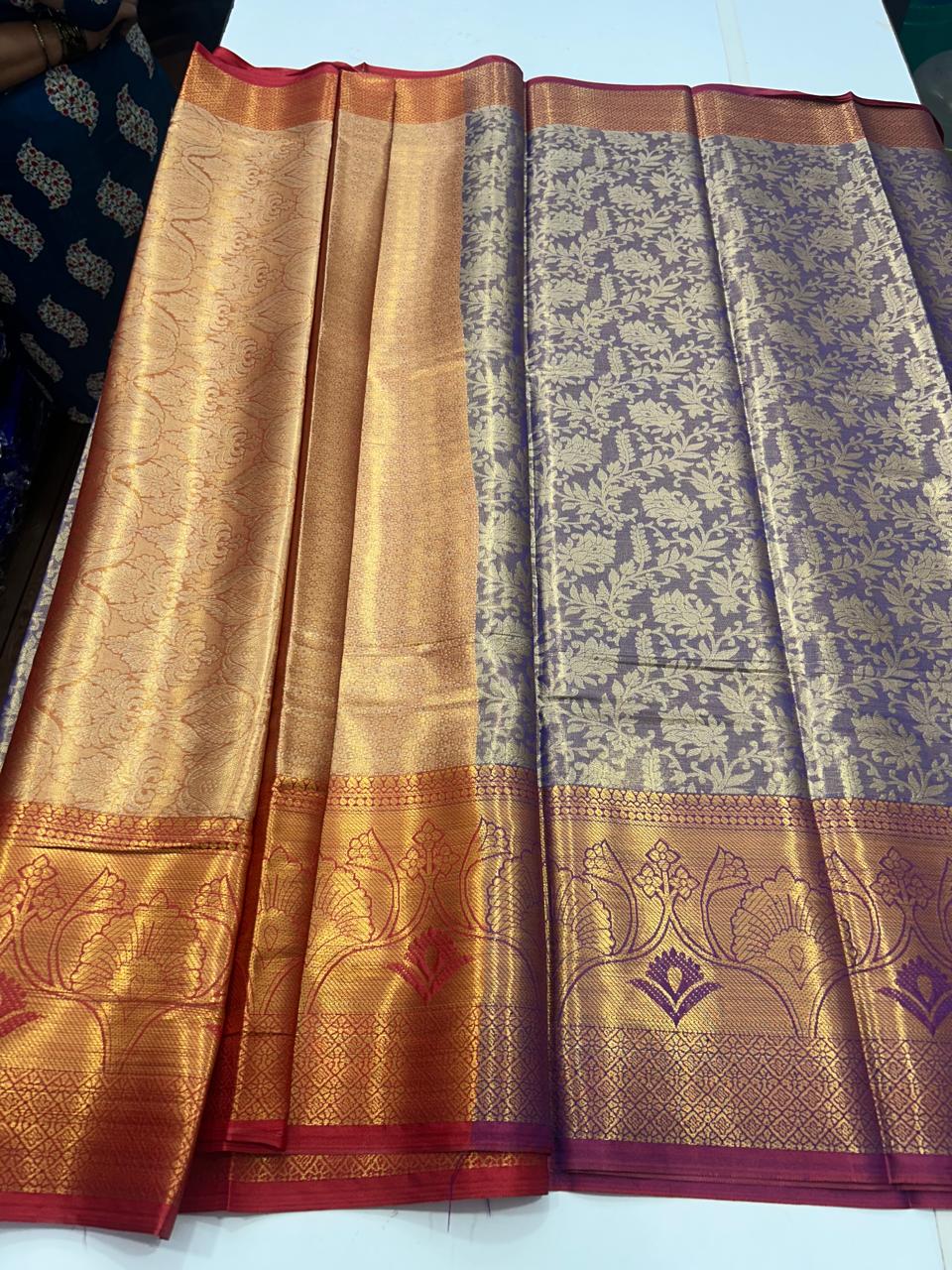 Semi Silk Tissue Jari Brocket Saree (2708A)