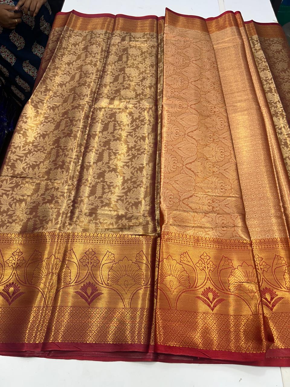 Semi Silk Tissue Jari Brocket Saree (2708A)