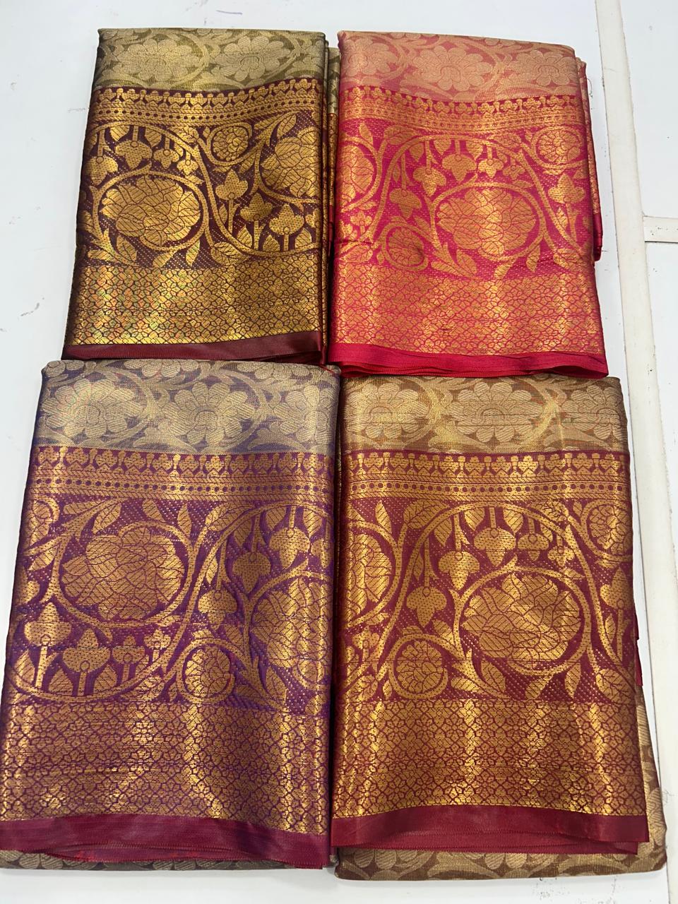 Semi Silk Tissue Jari Brocket Saree (2708B)