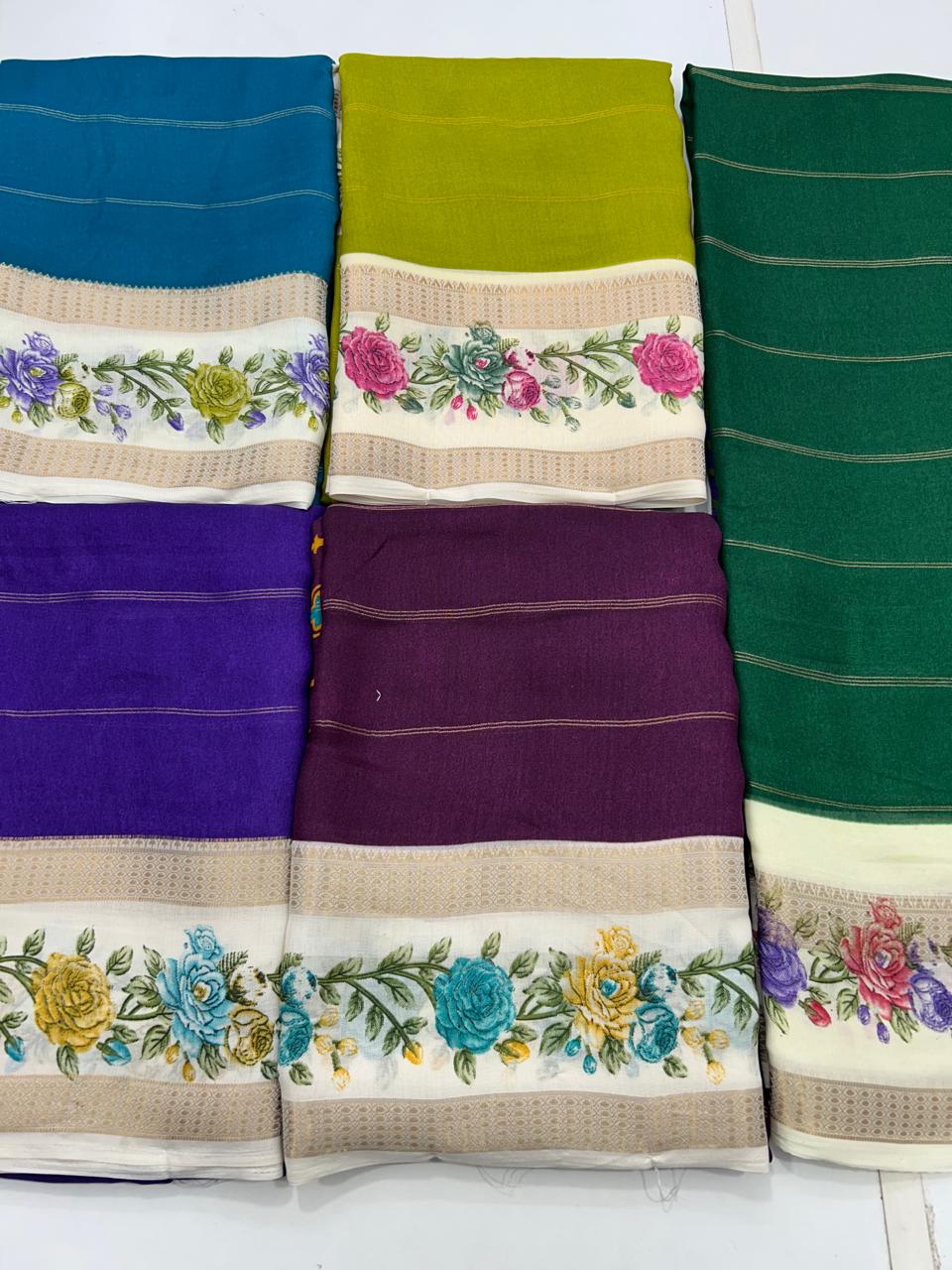 Fancy Georgette Digital Print Saree (2696)