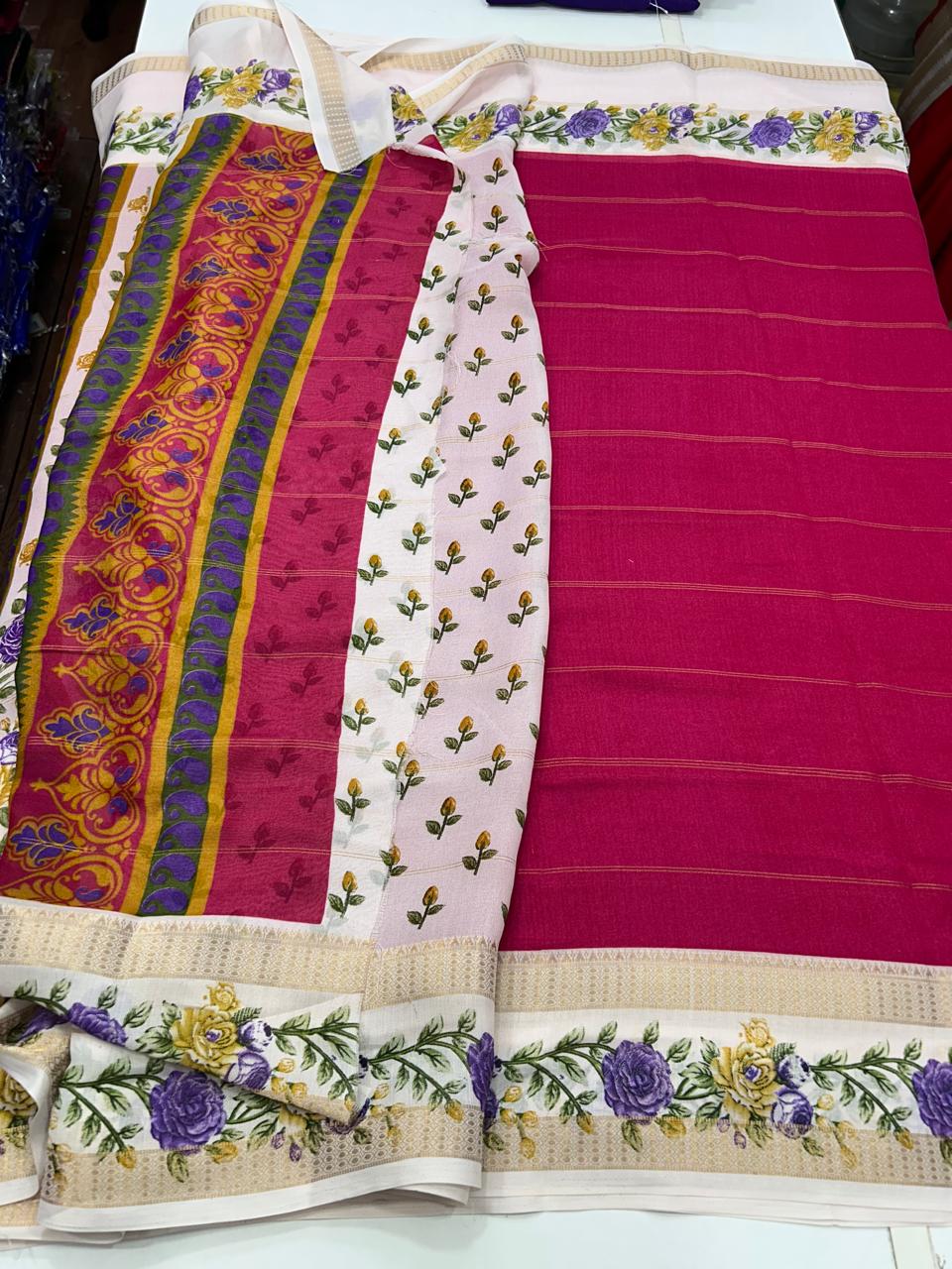 Fancy Georgette Digital Print Saree (2696)