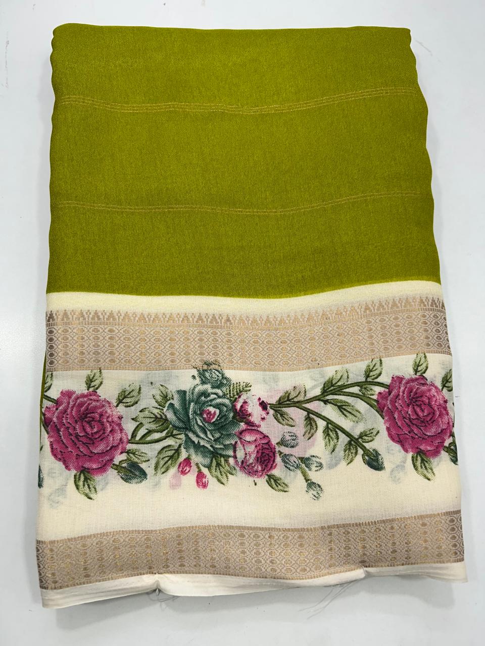 Fancy Georgette Digital Print Saree (2696)