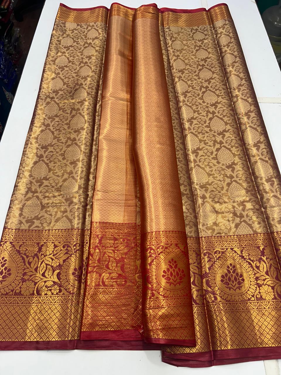 Semi Silk Tissue Jari Brocket Saree (2708C)