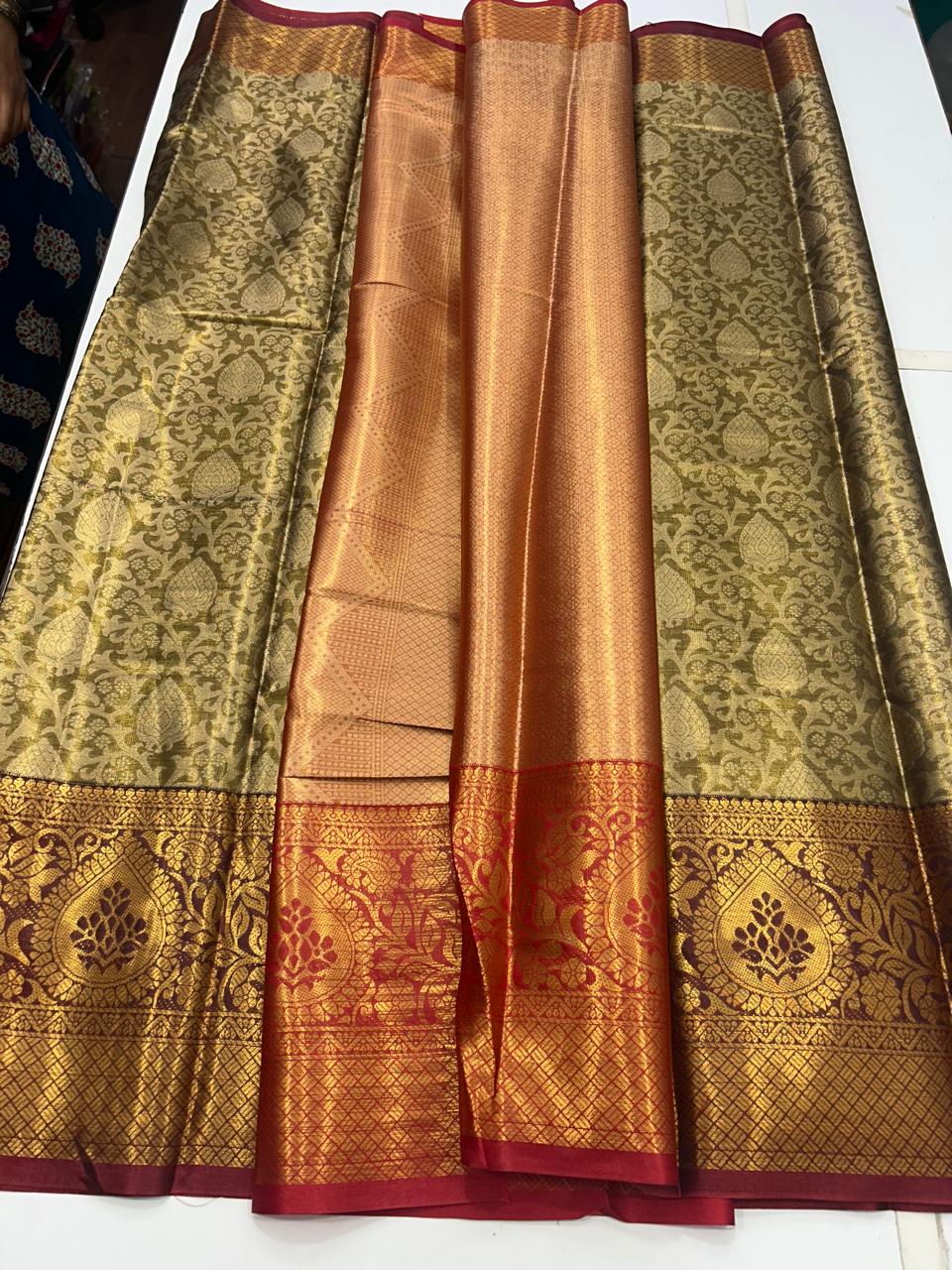 Semi Silk Tissue Jari Brocket Saree (2708C)