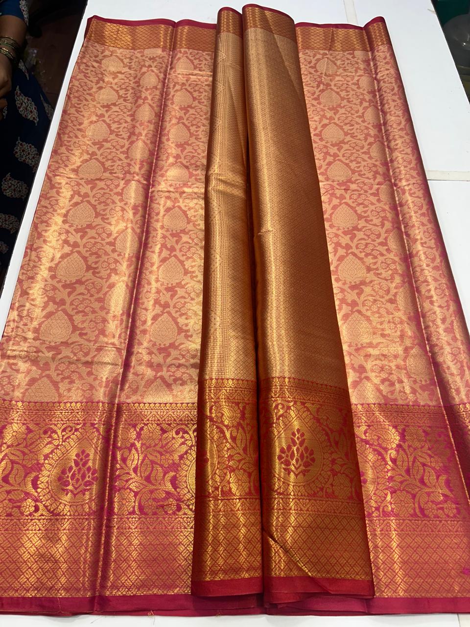 Semi Silk Tissue Jari Brocket Saree (2708C)
