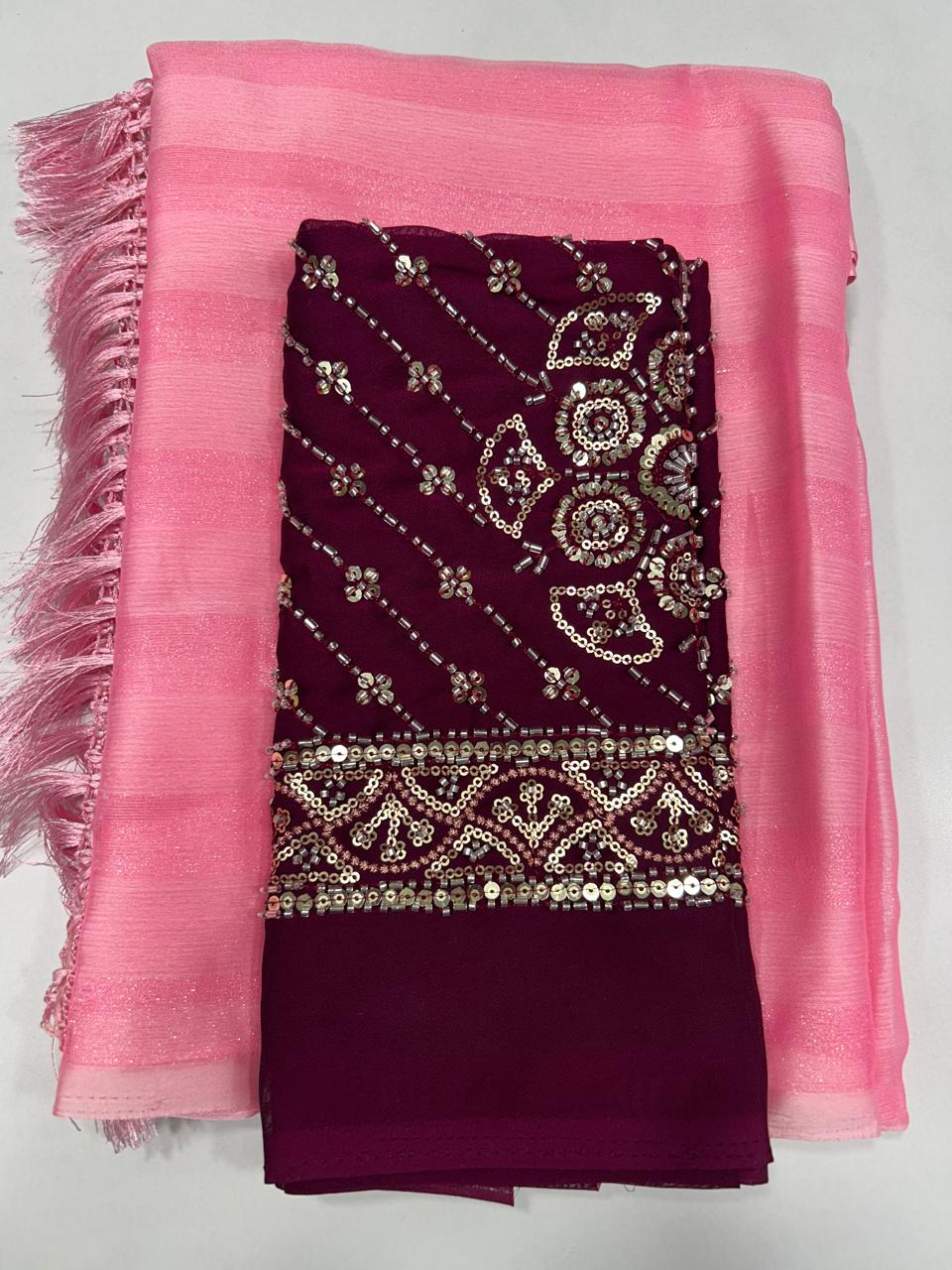 Fancy Shimmer Saree (2458)