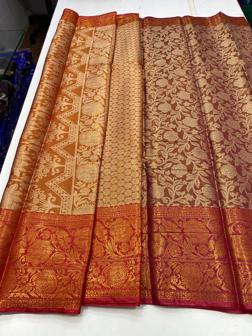 Semi Silk Tissue Jari Brocket Saree(2720B)