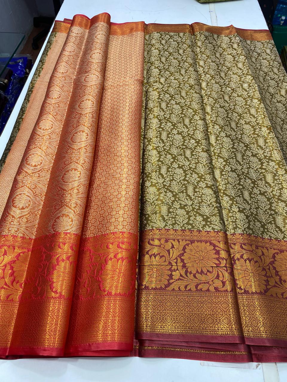 Semi Silk Tissue Jari Brocket Saree (2720A)