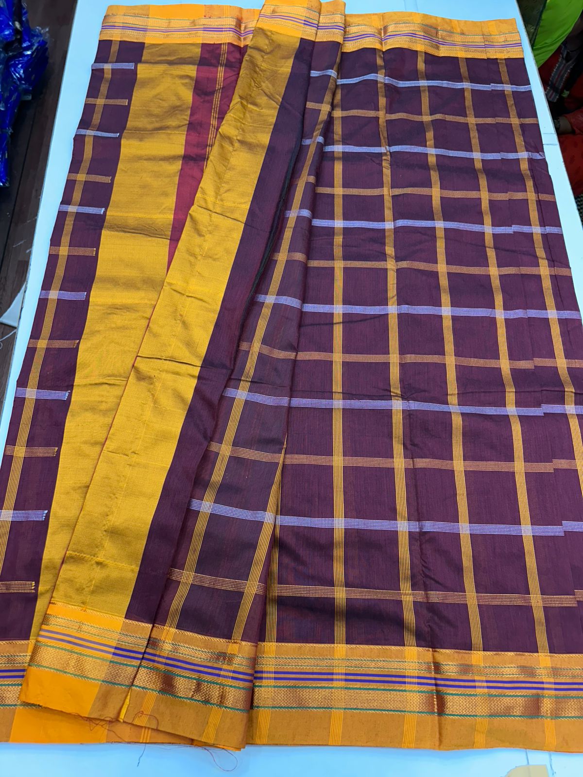 Cotton Checks Saree (2718)