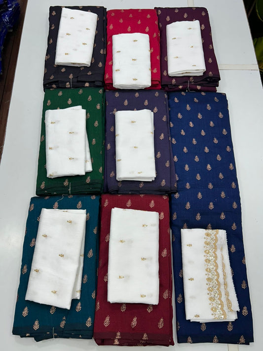 Fancy Georgette Foil Butta Saree (2730)
