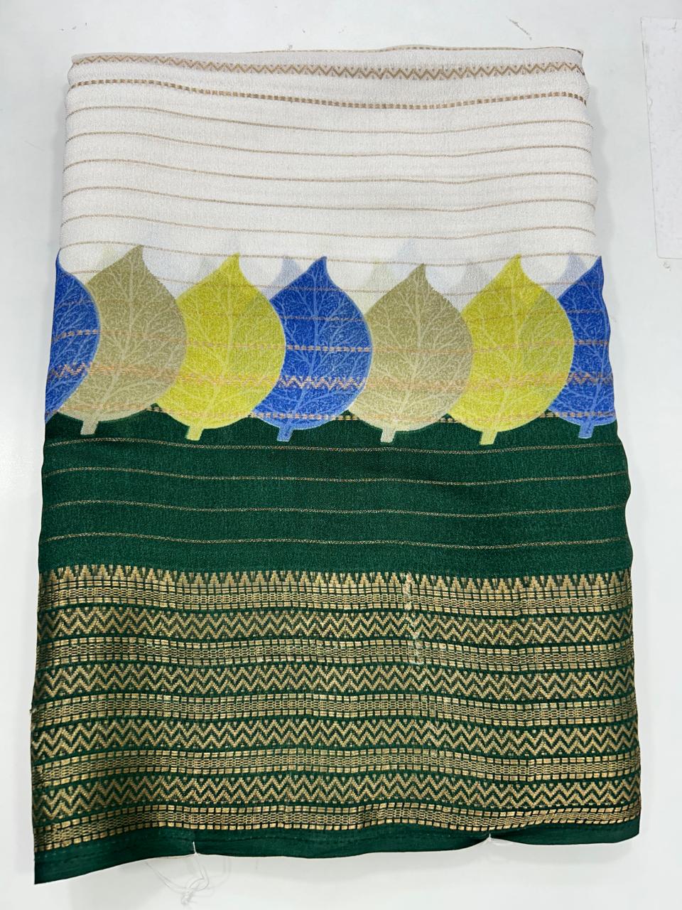 Fancy Georgette Off-White Saree (2740)