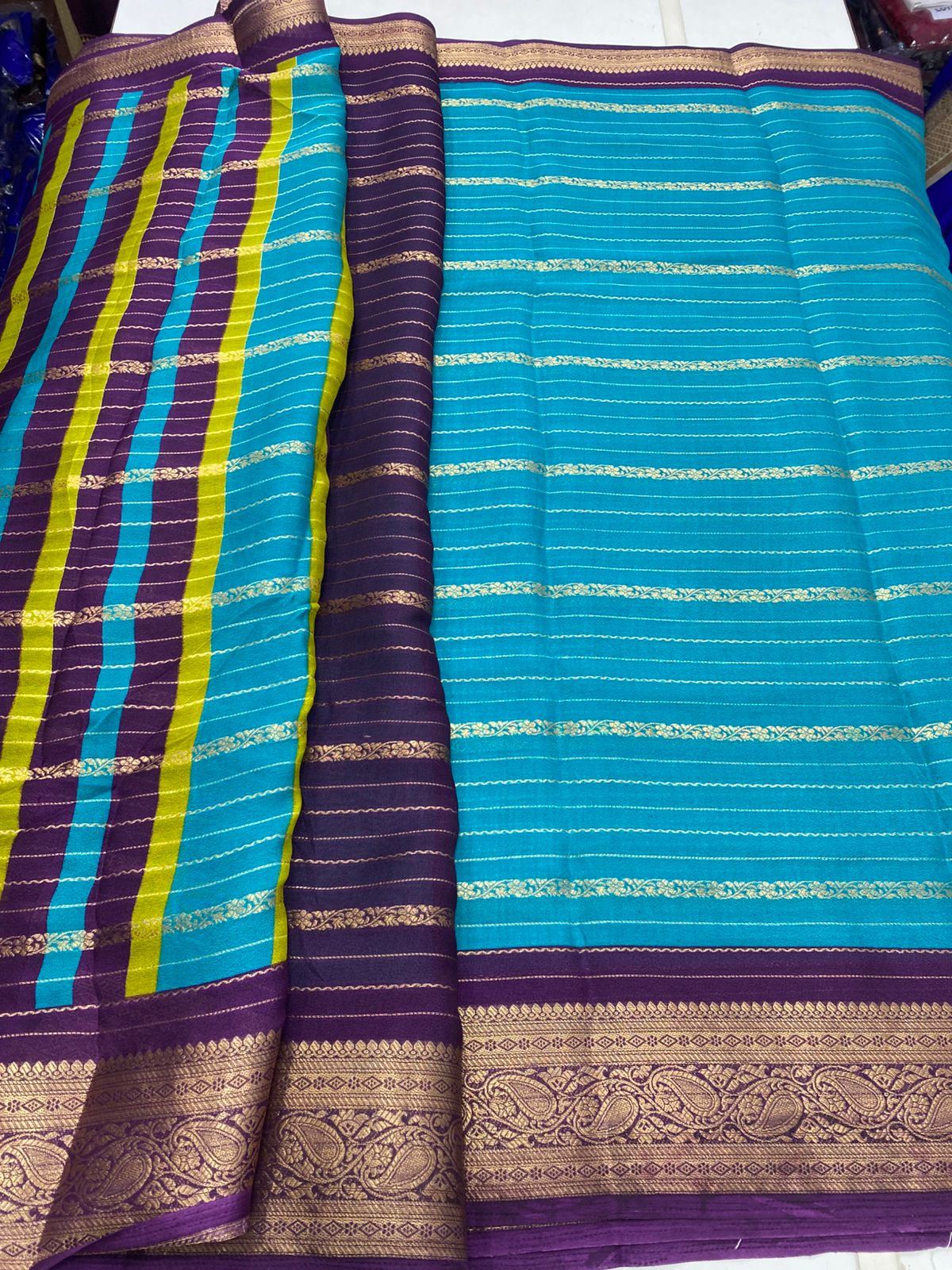 Fancy Georgette Zari Lines Saree (2739)