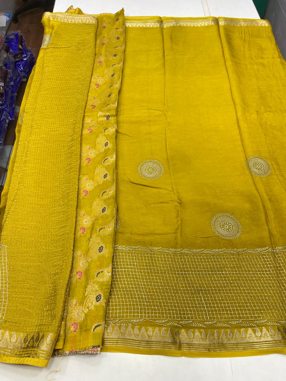 Soft Chinnon Grand Embroidered Saree (2724)