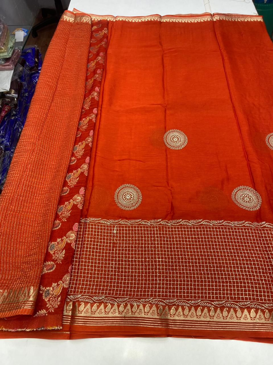 Soft Chinnon Grand Embroidered Saree (2724)