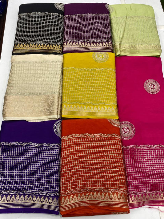 Soft Chinnon Grand Embroidered Saree (2724)