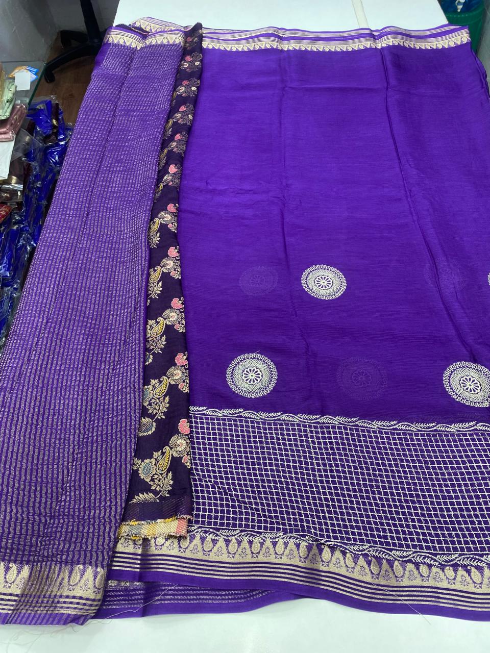 Soft Chinnon Grand Embroidered Saree (2724)