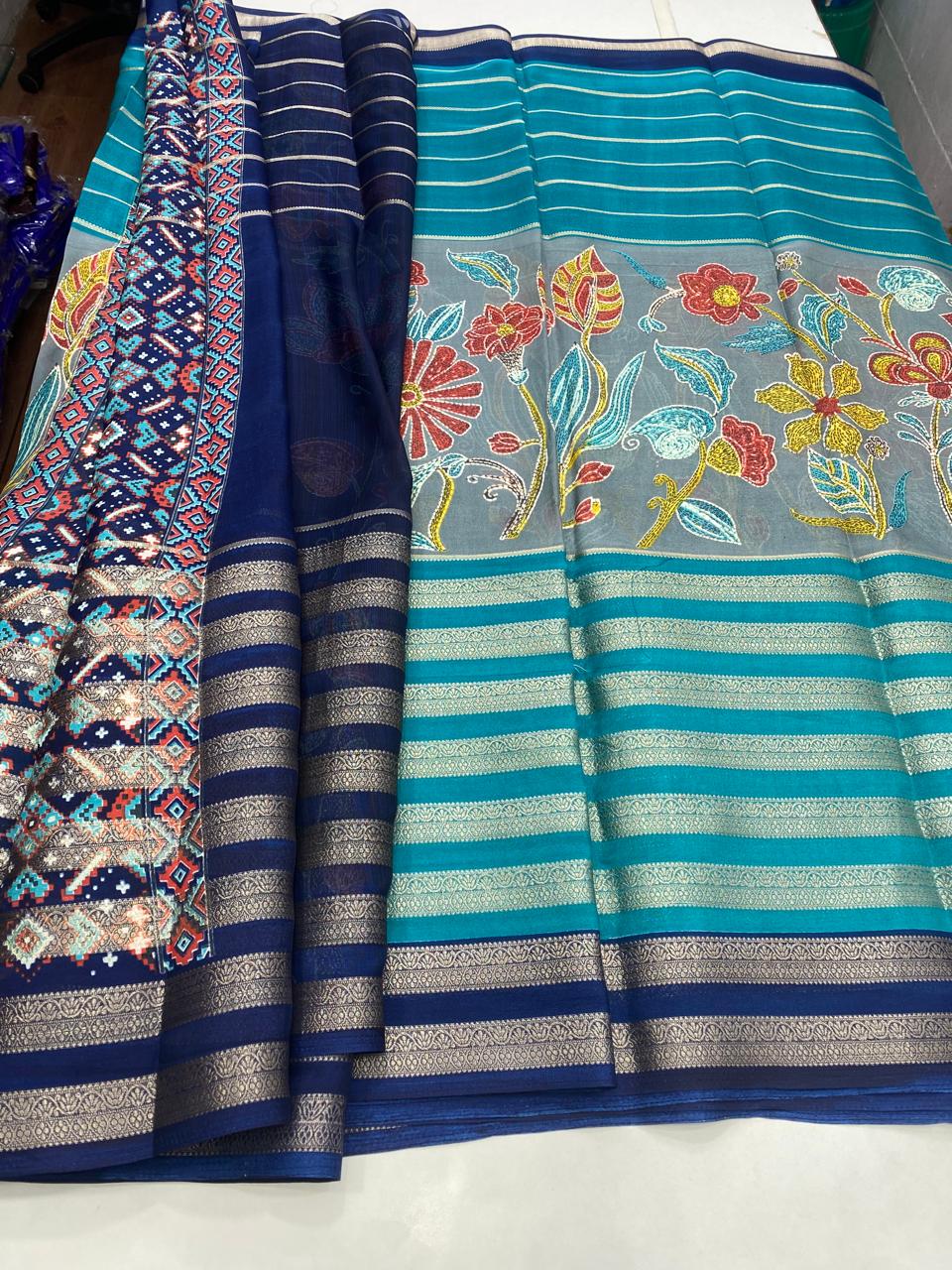 Fancy Georgette Digital Print Saree (2735)