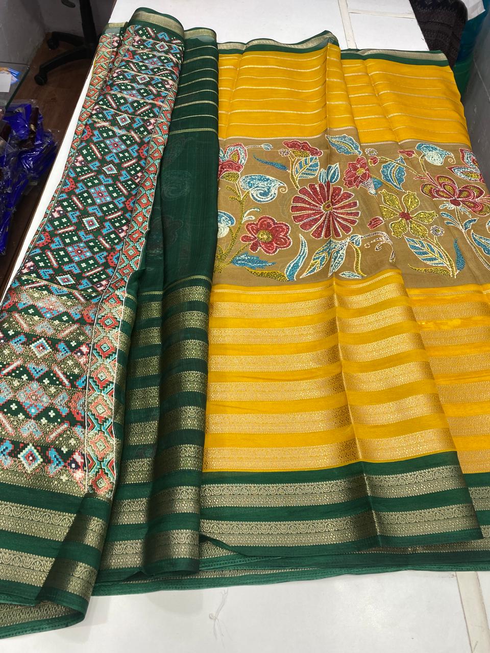 Fancy Georgette Digital Print Saree (2735)