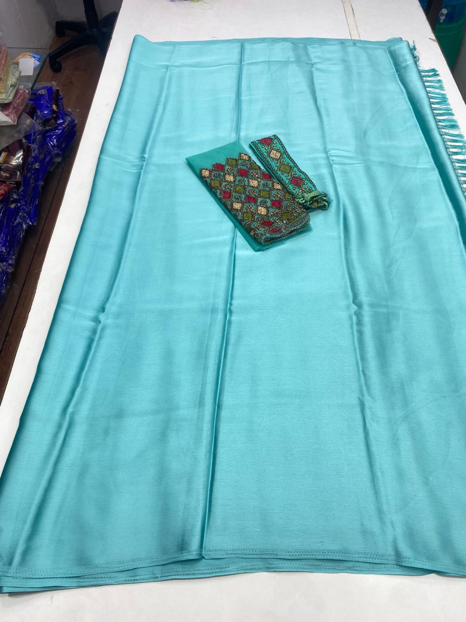 Fancy Satin Saree Embroidery Blouse (2750)