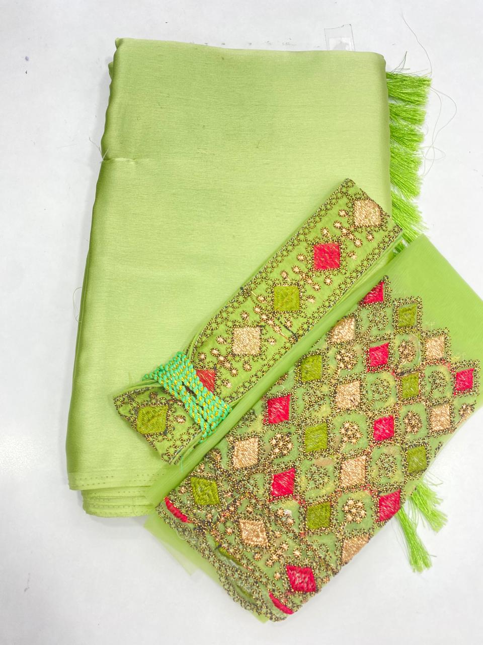 Fancy Satin Saree Embroidery Blouse (2750)