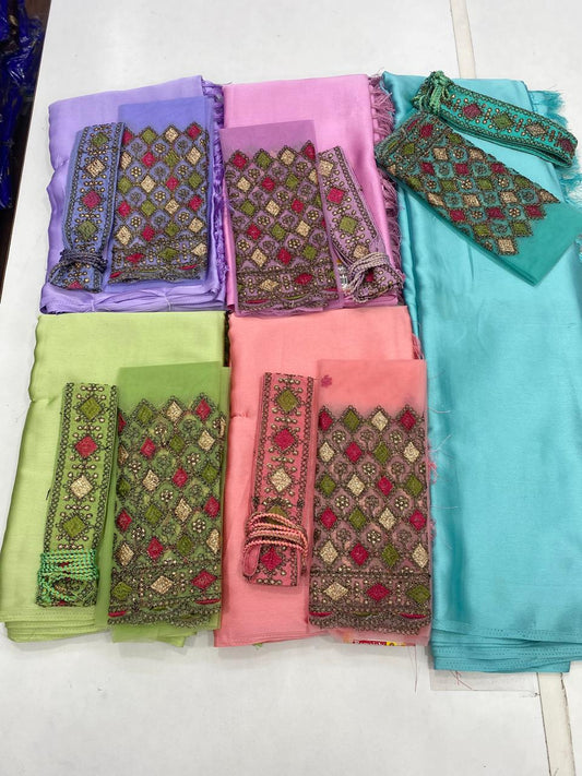 Fancy Satin Saree Embroidery Blouse (2750)