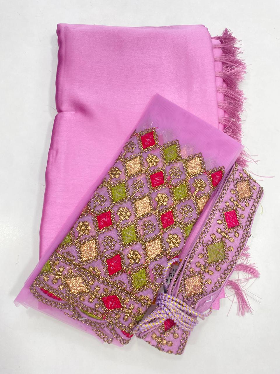Fancy Satin Saree Embroidery Blouse (2750)