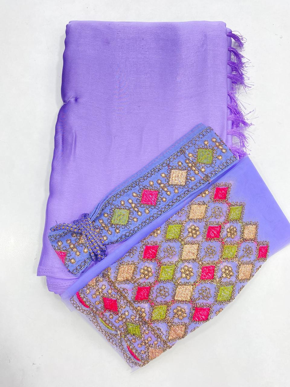 Fancy Satin Saree Embroidery Blouse (2750)
