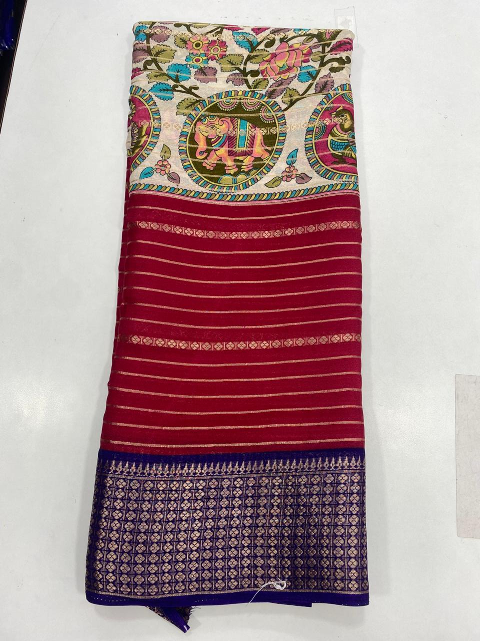 Fancy Georgette Digital Print Saree (2736)
