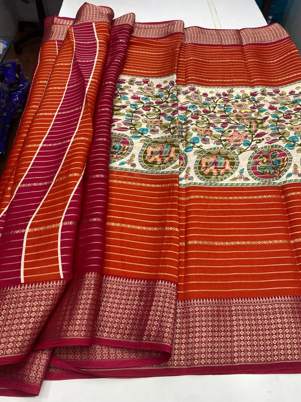 Fancy Georgette Digital Print Saree (2736)